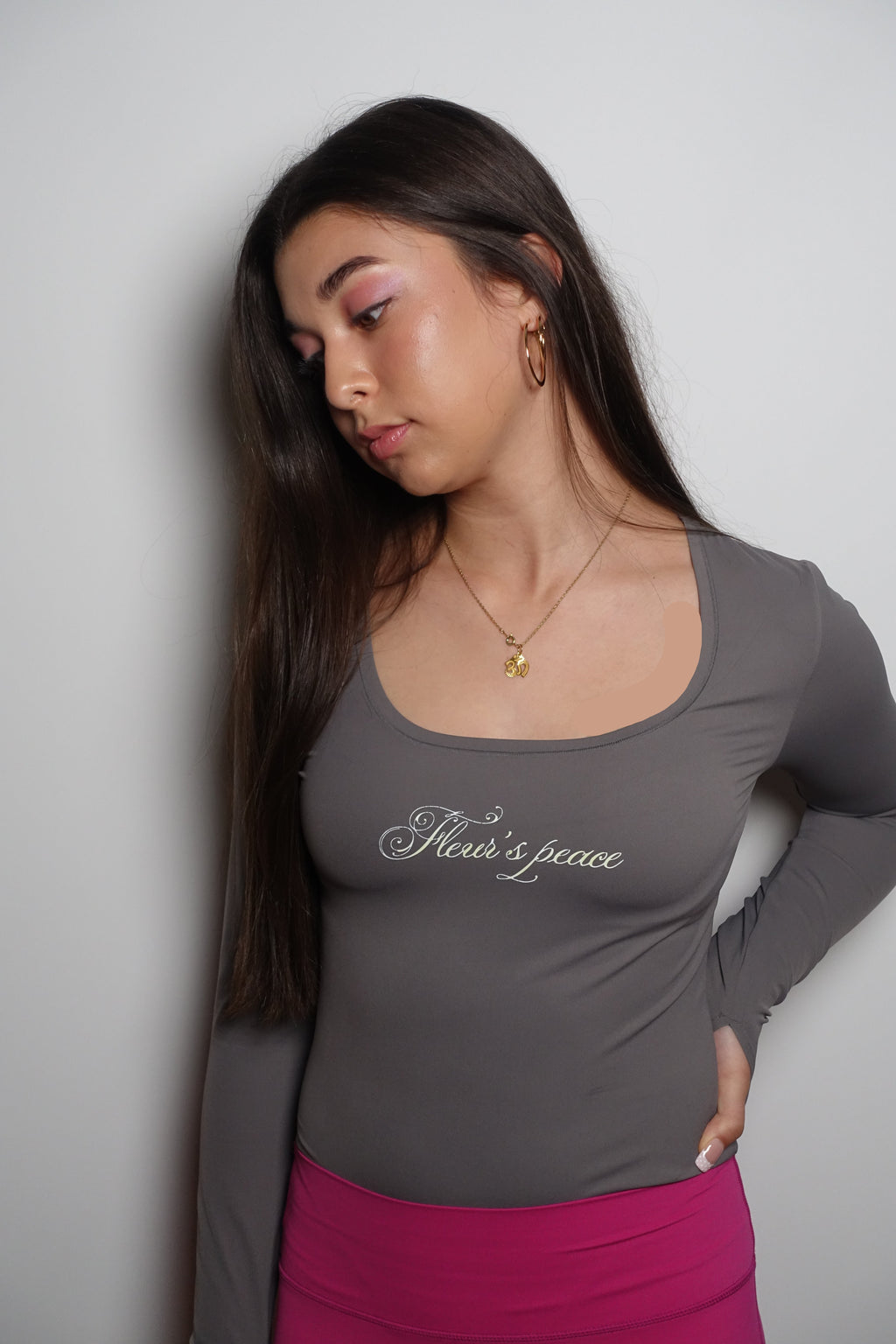 Fleur's Iconic Slimming Bodysuit in Grey worn by model